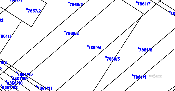 Parcela st. 7860/4 v KÚ Židenice, Katastrální mapa
