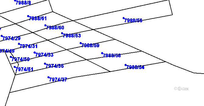 Parcela st. 7988/58 v KÚ Židenice, Katastrální mapa