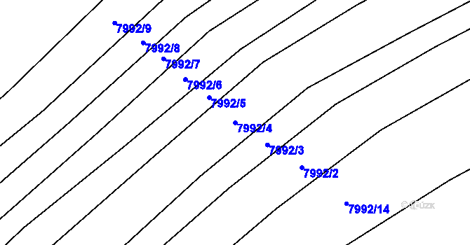 Parcela st. 7992/4 v KÚ Židenice, Katastrální mapa