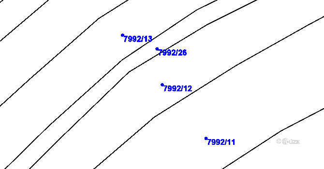 Parcela st. 7992/12 v KÚ Židenice, Katastrální mapa