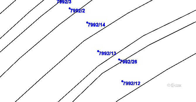 Parcela st. 7992/13 v KÚ Židenice, Katastrální mapa