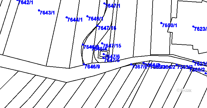 Parcela st. 7647/6 v KÚ Židenice, Katastrální mapa