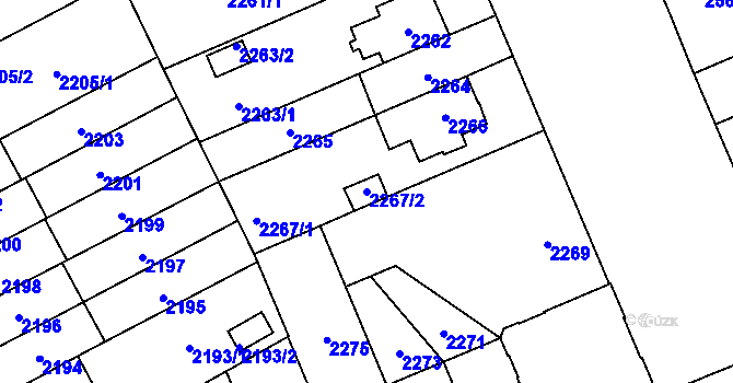 Parcela st. 2267/2 v KÚ Židenice, Katastrální mapa