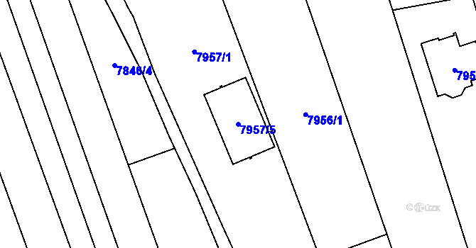Parcela st. 7957/5 v KÚ Židenice, Katastrální mapa
