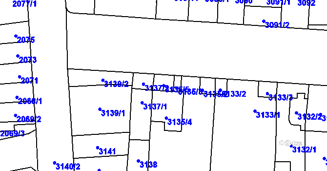 Parcela st. 3135/5 v KÚ Židenice, Katastrální mapa