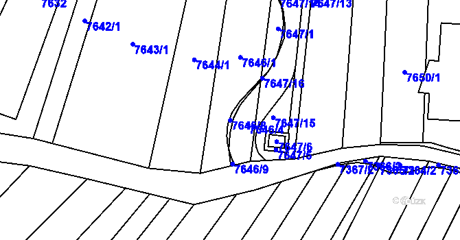 Parcela st. 7646/8 v KÚ Židenice, Katastrální mapa
