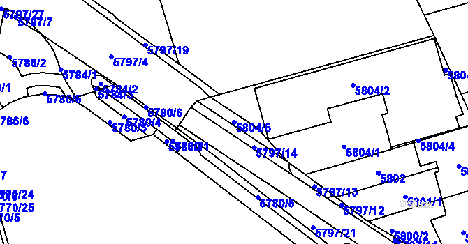 Parcela st. 5804/6 v KÚ Židenice, Katastrální mapa