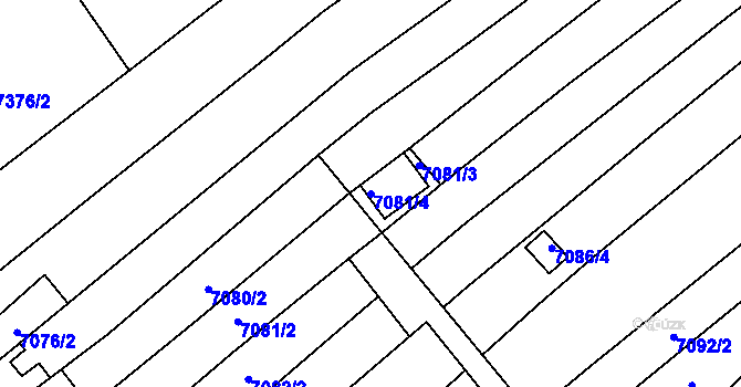 Parcela st. 7081/4 v KÚ Židenice, Katastrální mapa