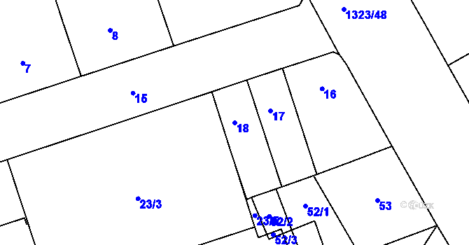 Parcela st. 18 v KÚ Černovice, Katastrální mapa