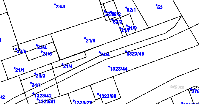 Parcela st. 24/4 v KÚ Černovice, Katastrální mapa