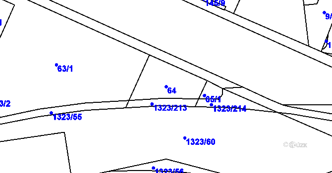 Parcela st. 64 v KÚ Černovice, Katastrální mapa
