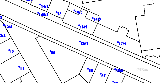 Parcela st. 85/1 v KÚ Černovice, Katastrální mapa
