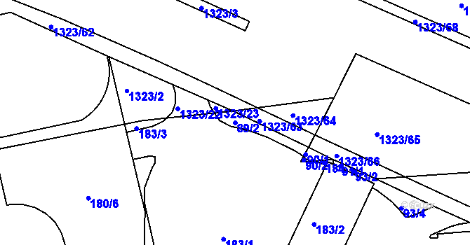 Parcela st. 89/2 v KÚ Černovice, Katastrální mapa