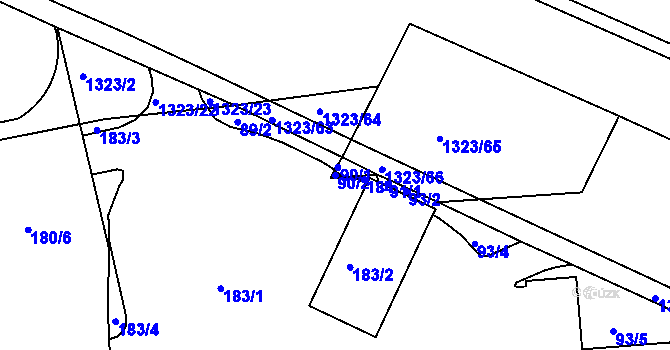 Parcela st. 90/2 v KÚ Černovice, Katastrální mapa