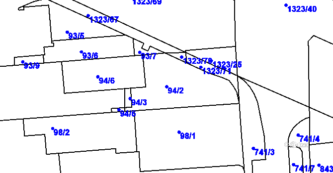 Parcela st. 94/2 v KÚ Černovice, Katastrální mapa