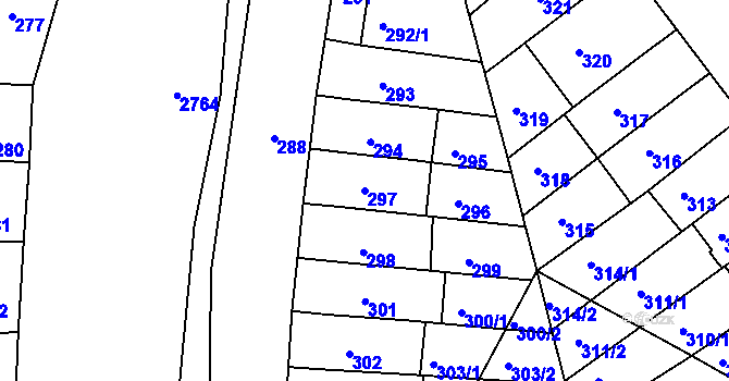 Parcela st. 297 v KÚ Černovice, Katastrální mapa