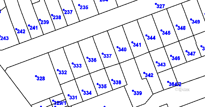 Parcela st. 337 v KÚ Černovice, Katastrální mapa
