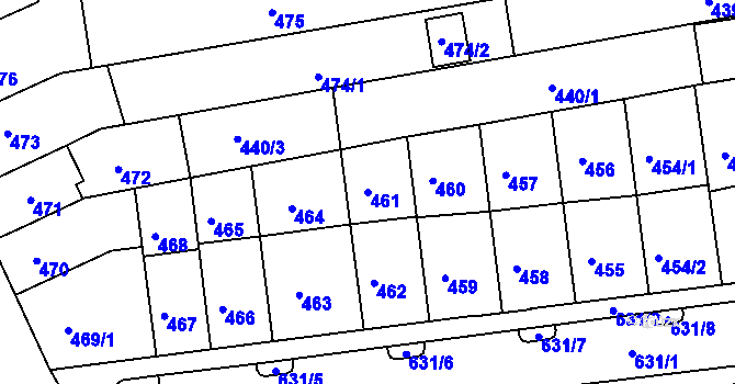 Parcela st. 461 v KÚ Černovice, Katastrální mapa