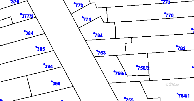 Parcela st. 763 v KÚ Černovice, Katastrální mapa