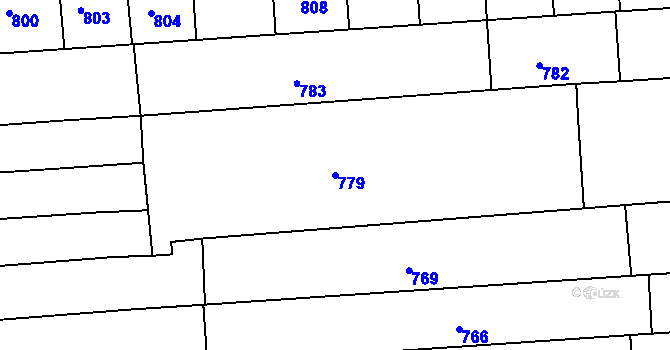 Parcela st. 779 v KÚ Černovice, Katastrální mapa