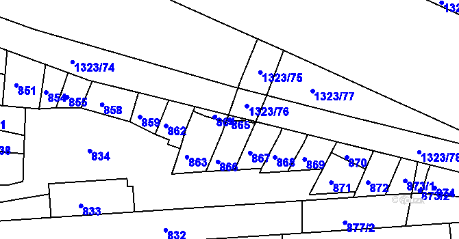 Parcela st. 865 v KÚ Černovice, Katastrální mapa