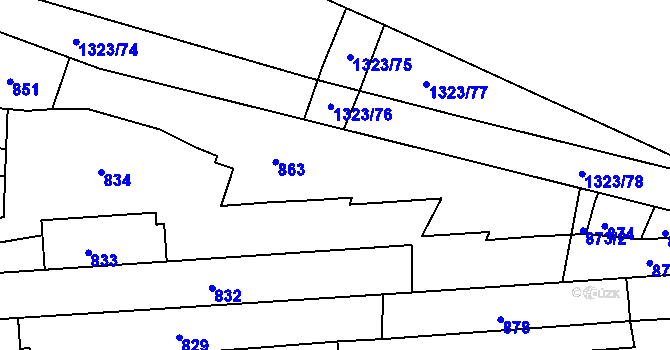 Parcela st. 867 v KÚ Černovice, Katastrální mapa