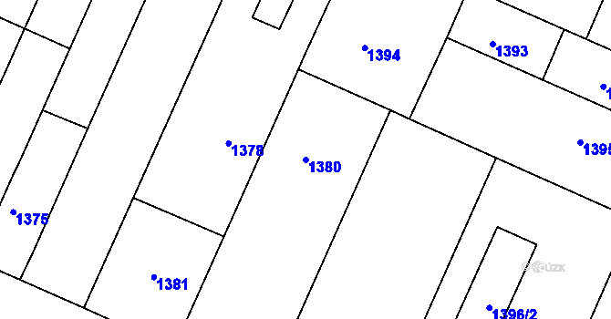 Parcela st. 1380 v KÚ Černovice, Katastrální mapa
