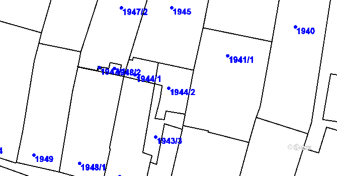 Parcela st. 1944/2 v KÚ Černovice, Katastrální mapa