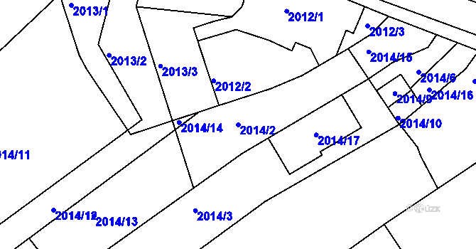 Parcela st. 2014/2 v KÚ Černovice, Katastrální mapa