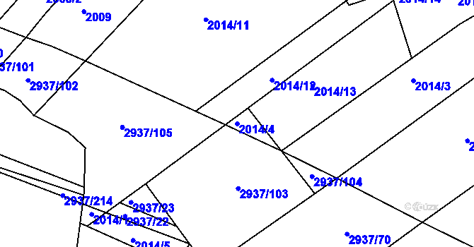 Parcela st. 2014/4 v KÚ Černovice, Katastrální mapa