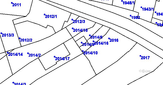 Parcela st. 2014/9 v KÚ Černovice, Katastrální mapa