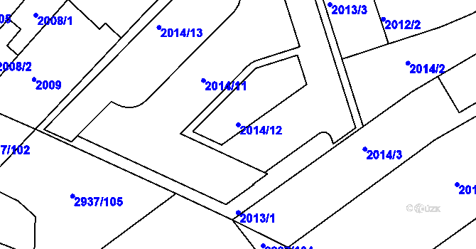 Parcela st. 2014/12 v KÚ Černovice, Katastrální mapa