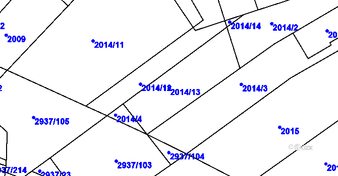 Parcela st. 2014/13 v KÚ Černovice, Katastrální mapa