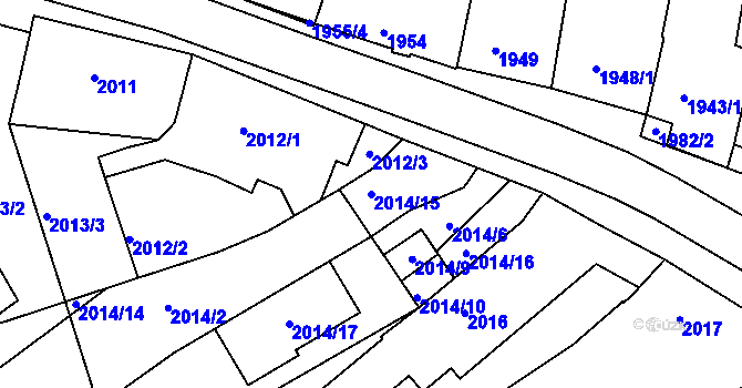 Parcela st. 2014/15 v KÚ Černovice, Katastrální mapa