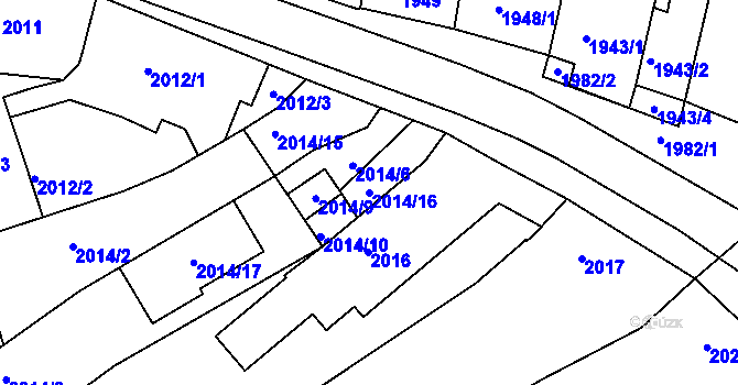 Parcela st. 2014/16 v KÚ Černovice, Katastrální mapa
