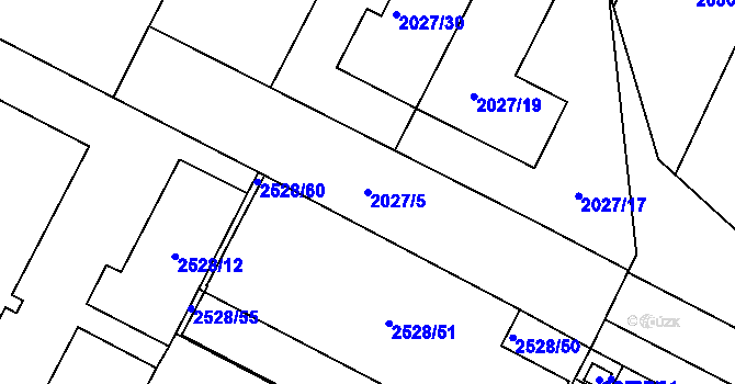 Parcela st. 2027/5 v KÚ Černovice, Katastrální mapa