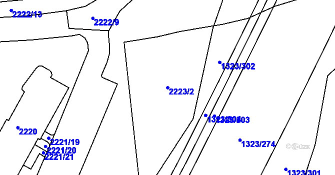 Parcela st. 2223/2 v KÚ Černovice, Katastrální mapa