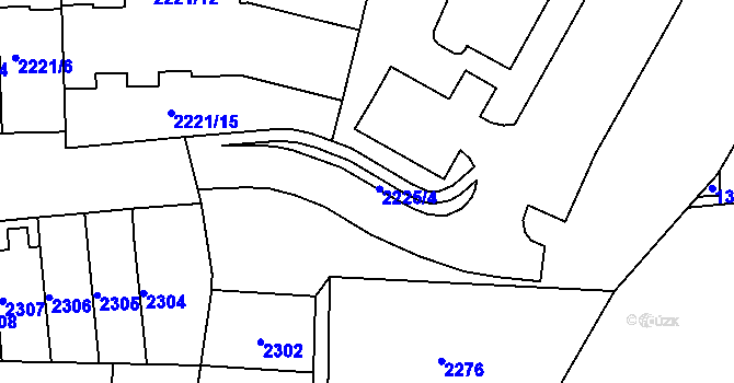 Parcela st. 2225/1 v KÚ Černovice, Katastrální mapa