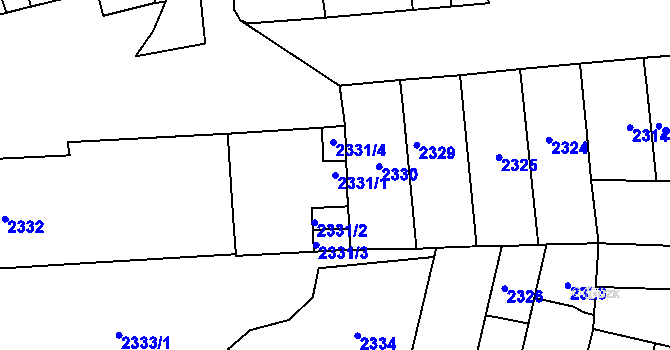 Parcela st. 2331/1 v KÚ Černovice, Katastrální mapa