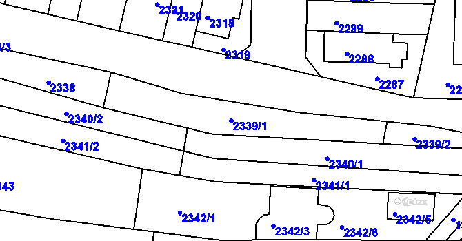 Parcela st. 2339/1 v KÚ Černovice, Katastrální mapa