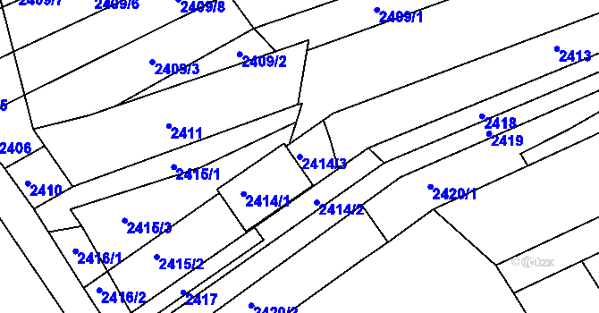Parcela st. 2414/3 v KÚ Černovice, Katastrální mapa