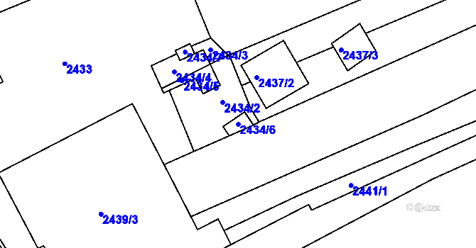 Parcela st. 2434/6 v KÚ Černovice, Katastrální mapa