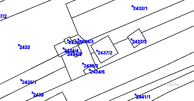 Parcela st. 2437/2 v KÚ Černovice, Katastrální mapa