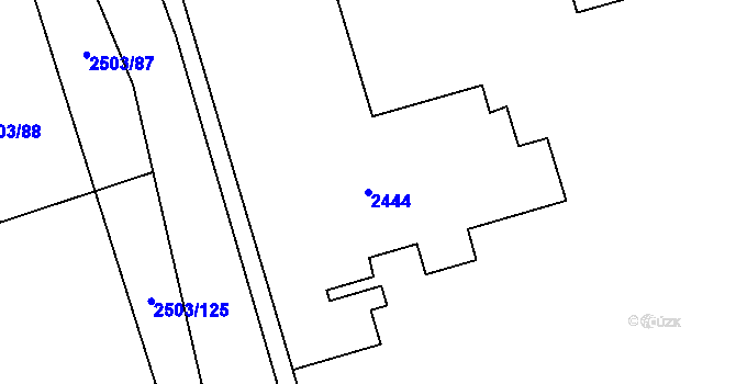 Parcela st. 2444 v KÚ Černovice, Katastrální mapa