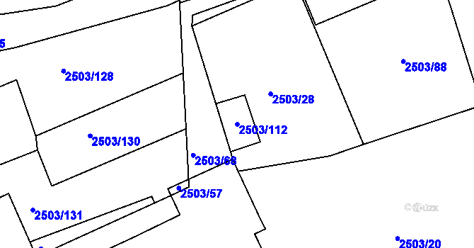 Parcela st. 2503/112 v KÚ Černovice, Katastrální mapa