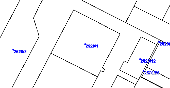 Parcela st. 2520/1 v KÚ Černovice, Katastrální mapa