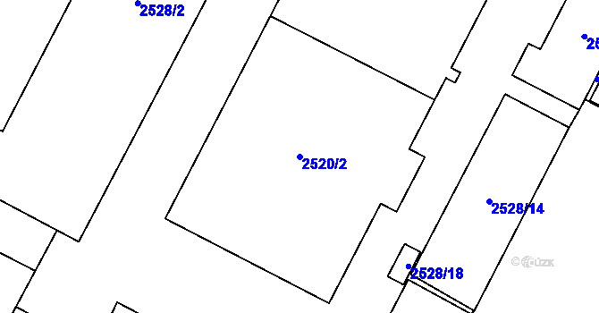 Parcela st. 2520/2 v KÚ Černovice, Katastrální mapa