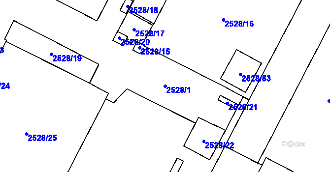 Parcela st. 2528/1 v KÚ Černovice, Katastrální mapa
