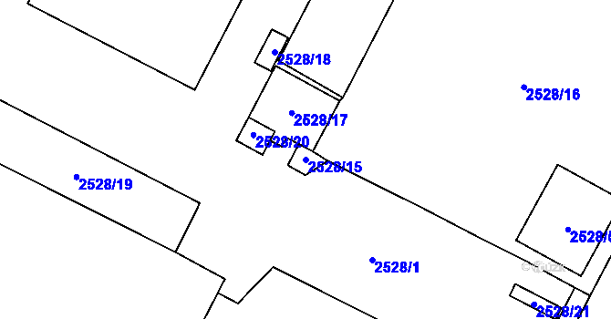 Parcela st. 2528/15 v KÚ Černovice, Katastrální mapa