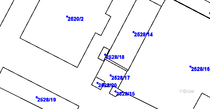 Parcela st. 2528/18 v KÚ Černovice, Katastrální mapa